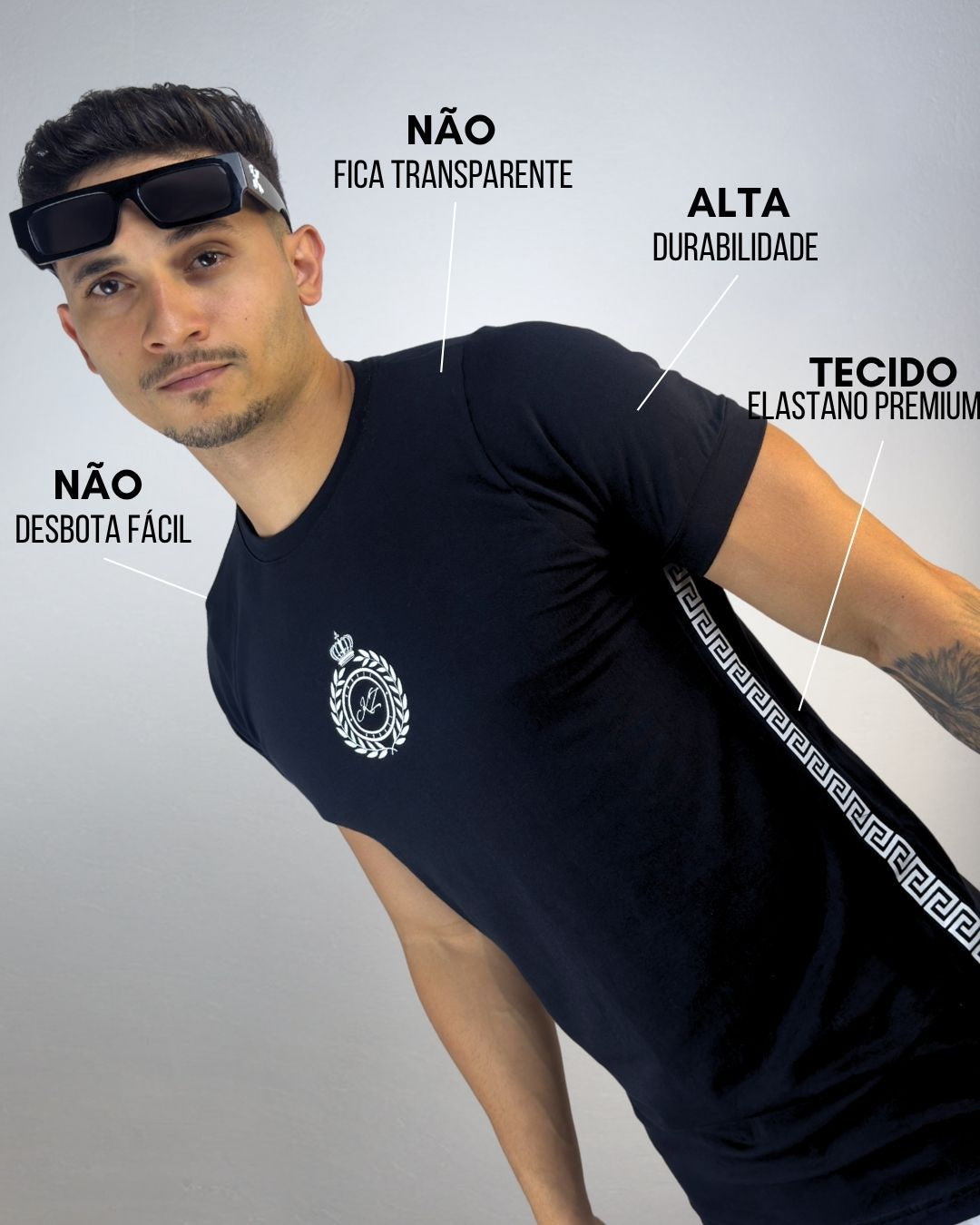Camiseta Longline Olympus Preta