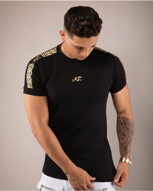 Camiseta Slim Luxury Preta Gold