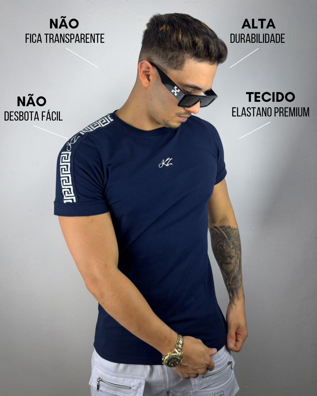 Camiseta Slim Luxury Marinho