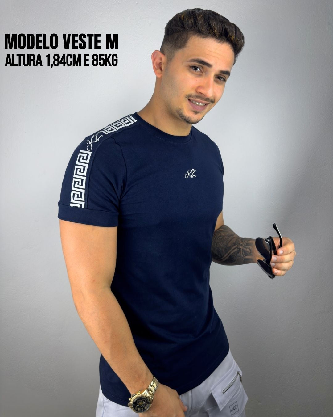Camiseta Slim Luxury Marinho