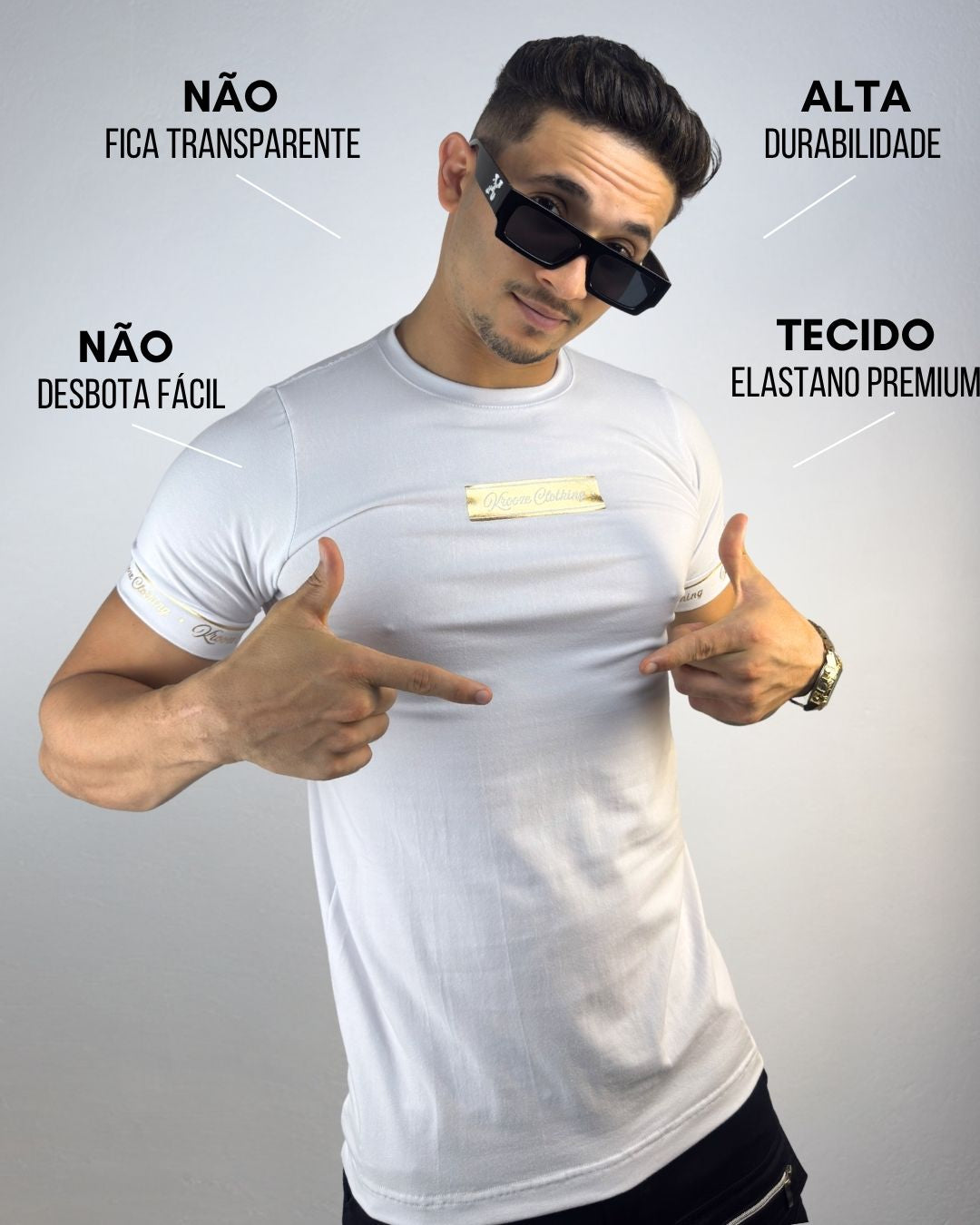 Camiseta Slim Classic Branca Gold