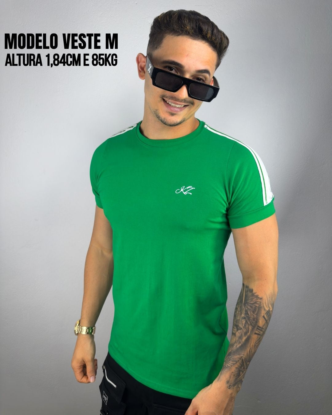 Camiseta Slim Nero Verde Bandeira