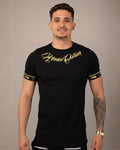 Camiseta Slim Fonte Preta Gold