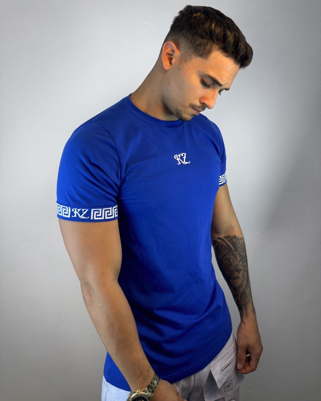 Camiseta Slim Gregos Azul Royal