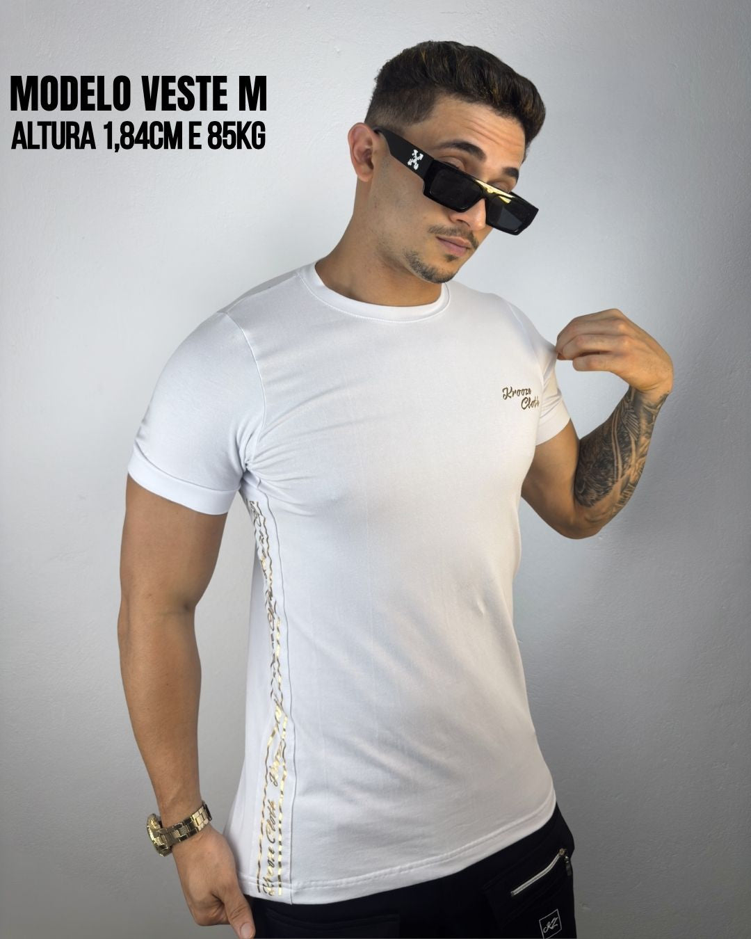 Camiseta Slim Deluxe Branca Gold