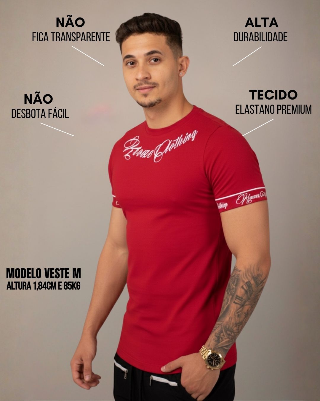 Camiseta Slim Fonte Vermelha