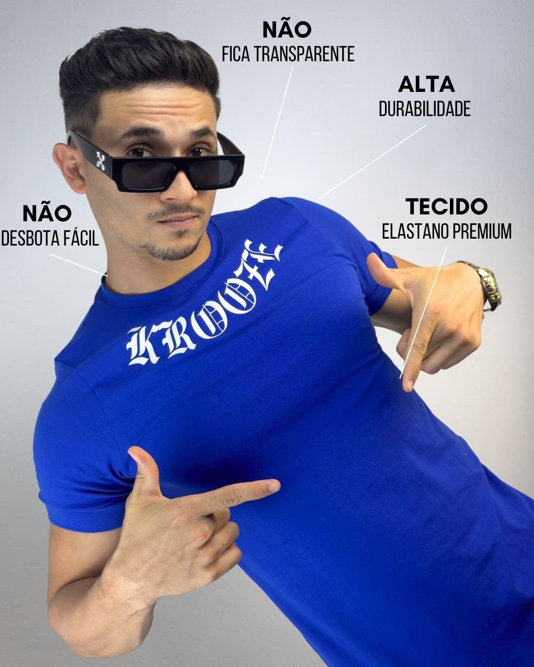 Camiseta Slim Draft  Azul Royal