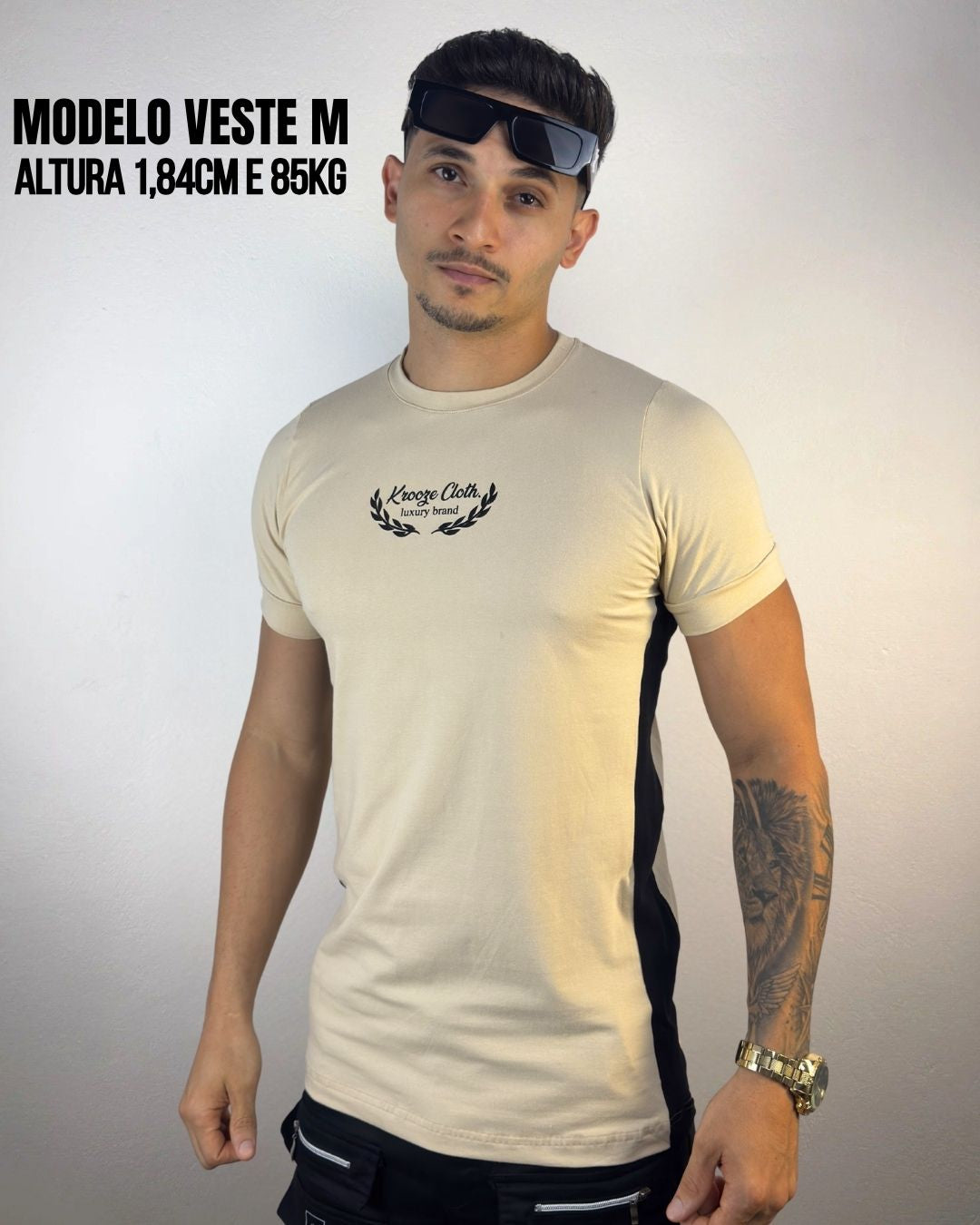 Camiseta Slim Aure Bege