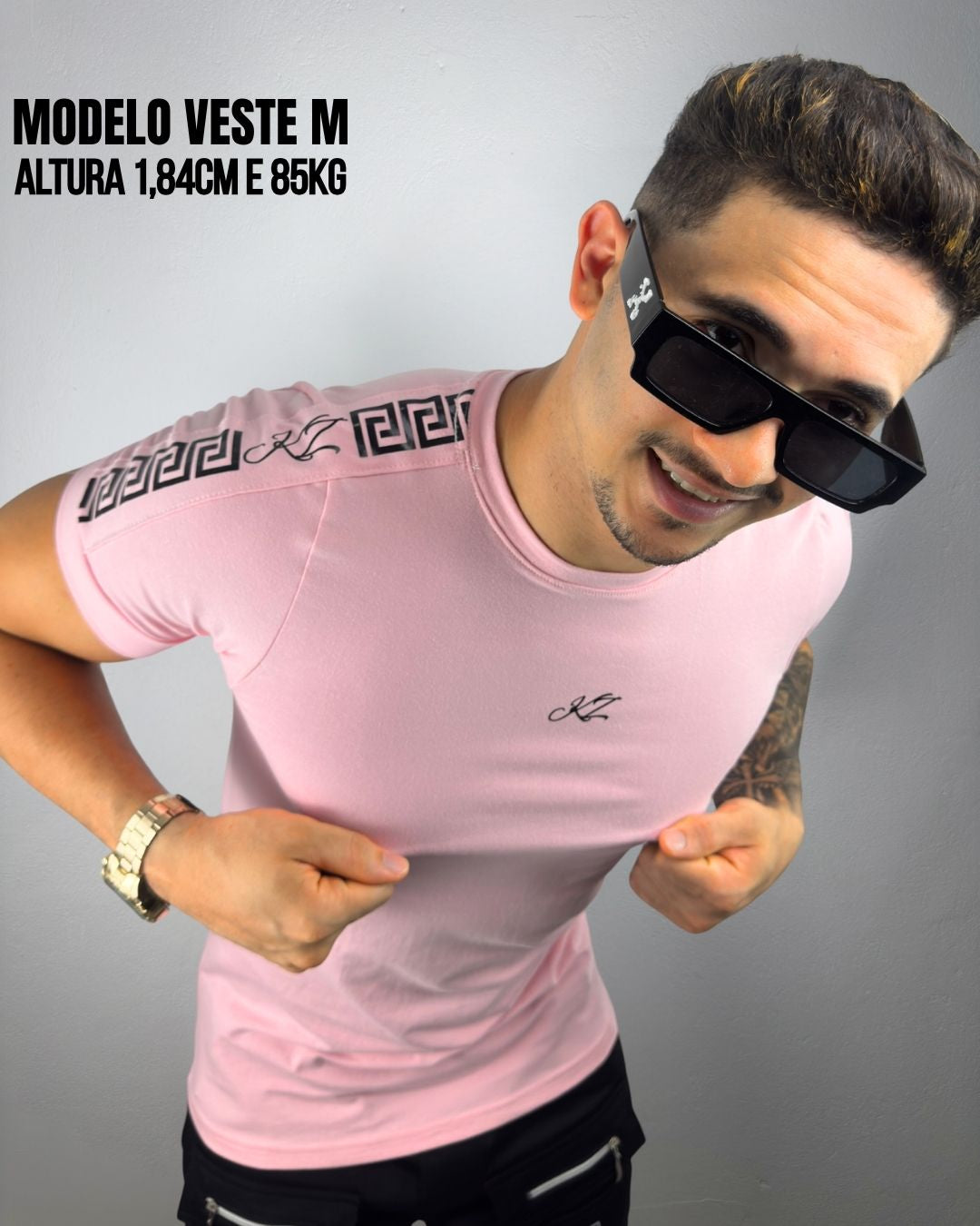 Camiseta Longline Luxury Rosa