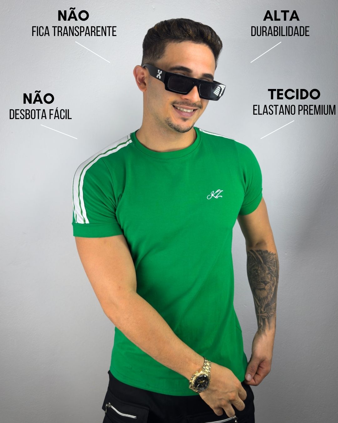 Camiseta Slim Nero Verde Bandeira