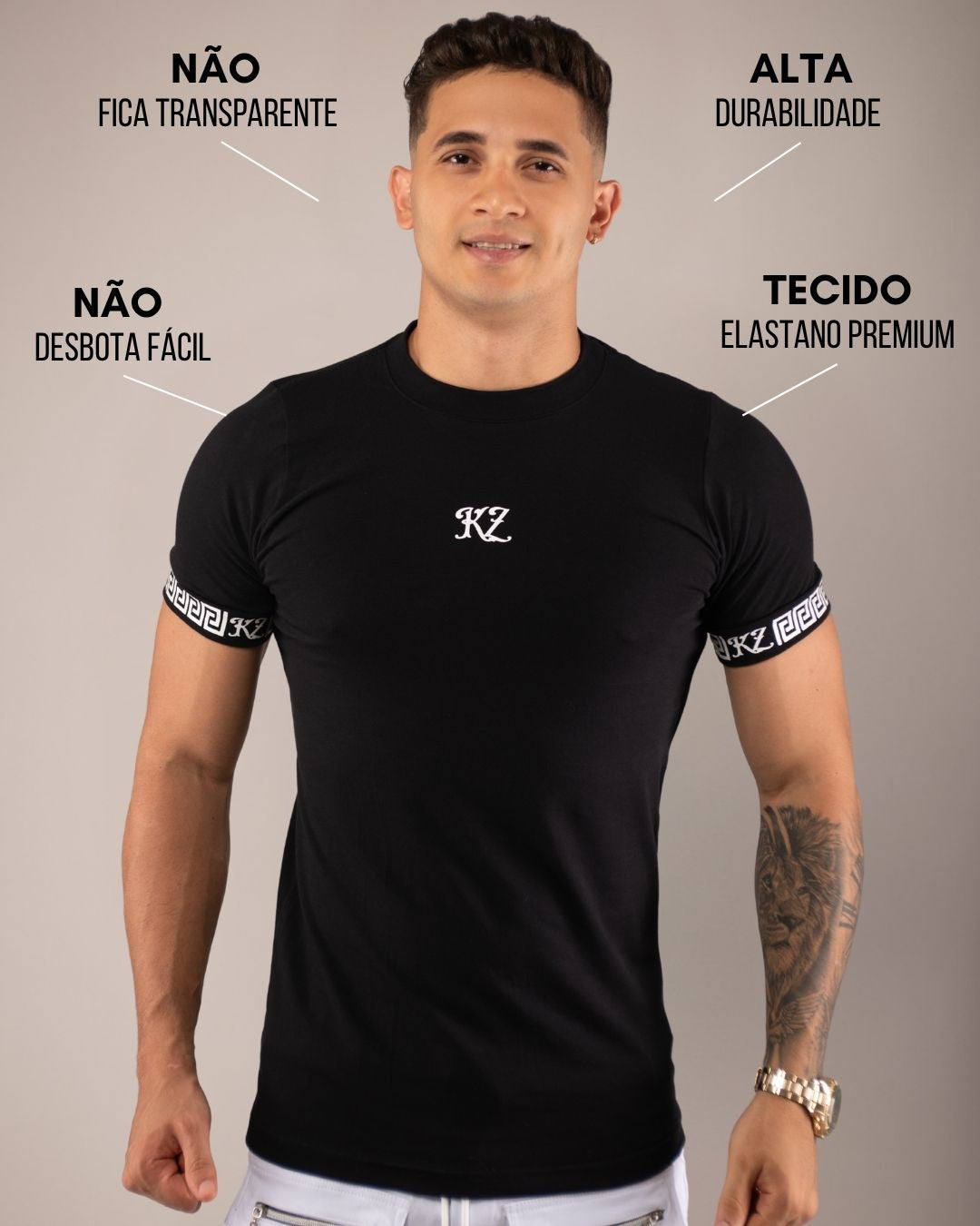 Camiseta Slim Gregos Preta