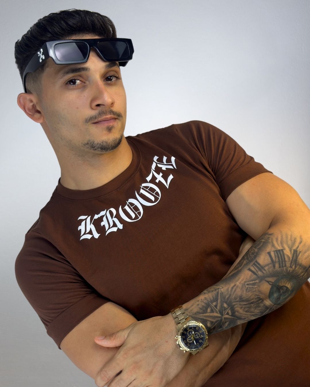 Camiseta Slim Draft Marrom
