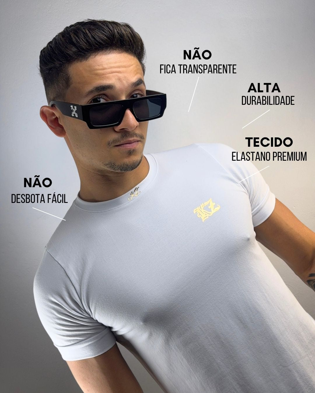 Camiseta Slim Absolut Branca Gold