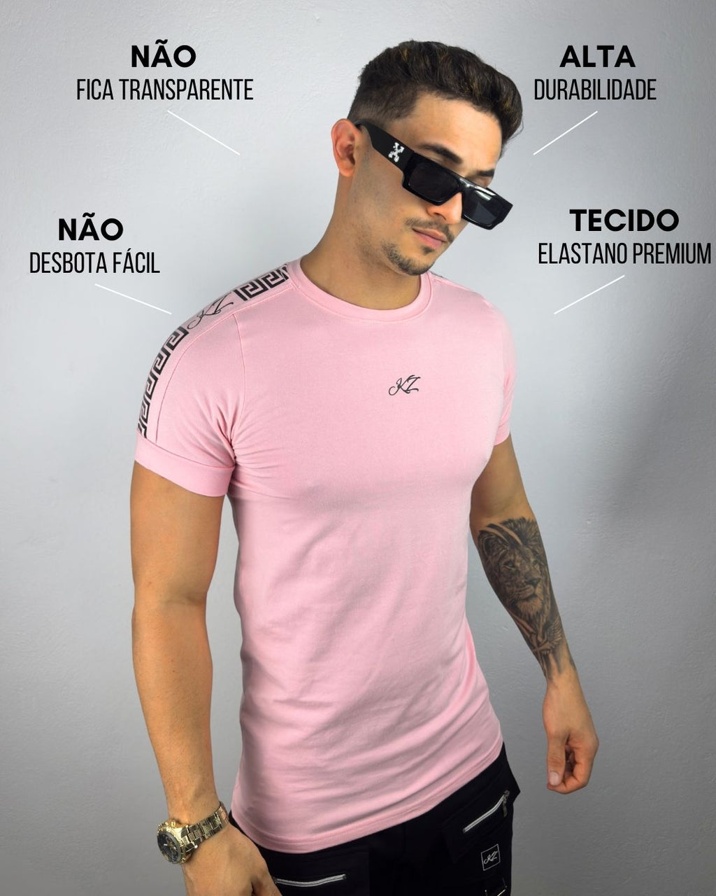 Camiseta Longline Luxury Rosa