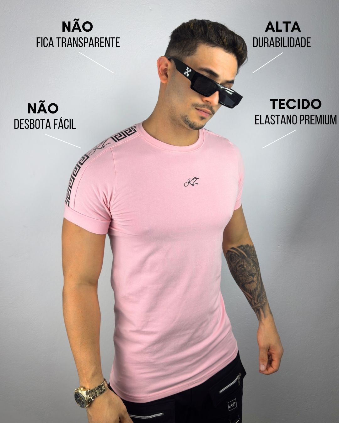 Camiseta Longline Luxury Rosa