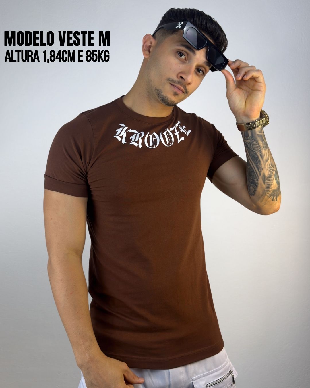 Camiseta Slim Draft Marrom