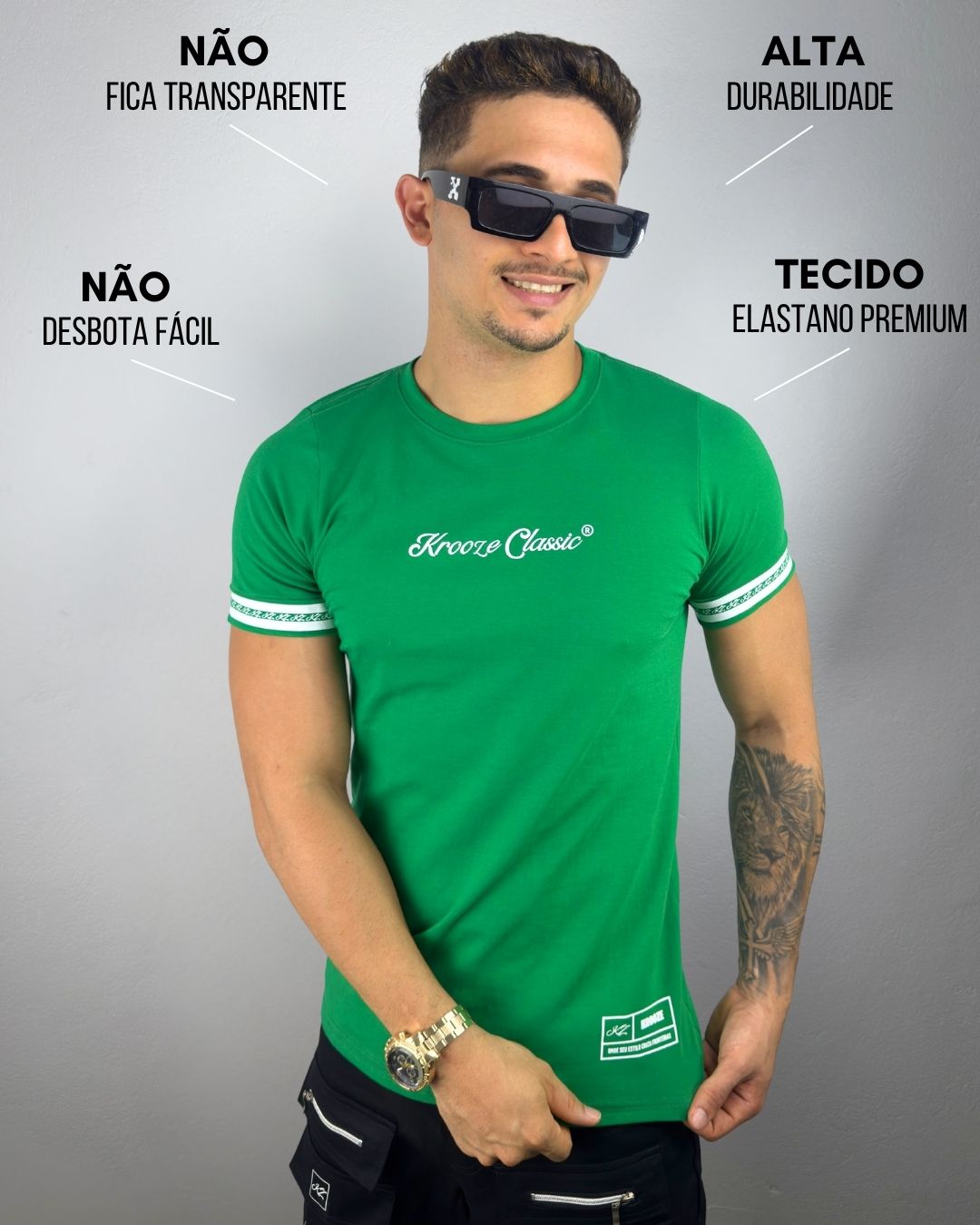 Camiseta Slim Timeless Verde Bandeira