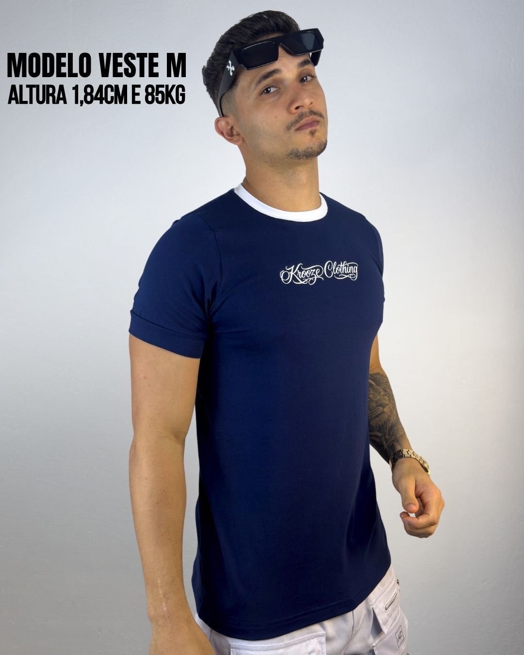 Camiseta Longline Asteric Marinho