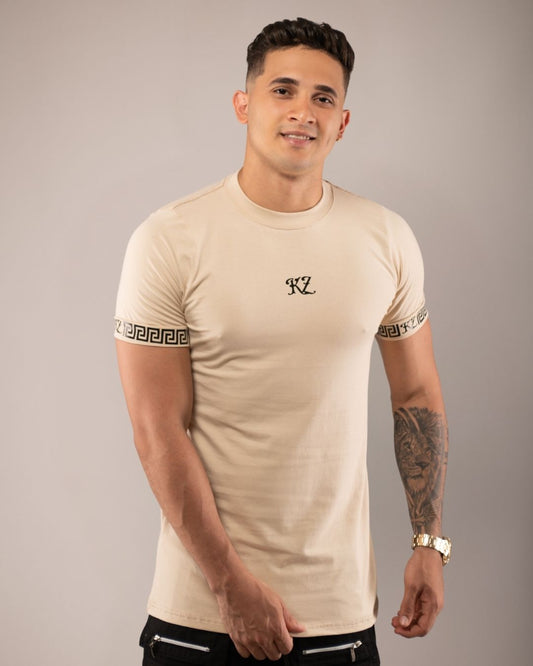 Camiseta Slim Gregos Bege
