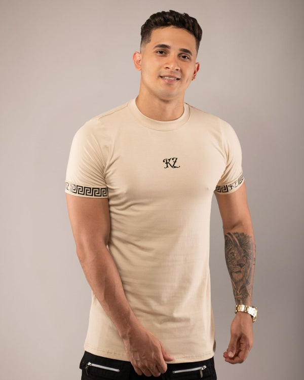 Camiseta Slim Gregos Bege