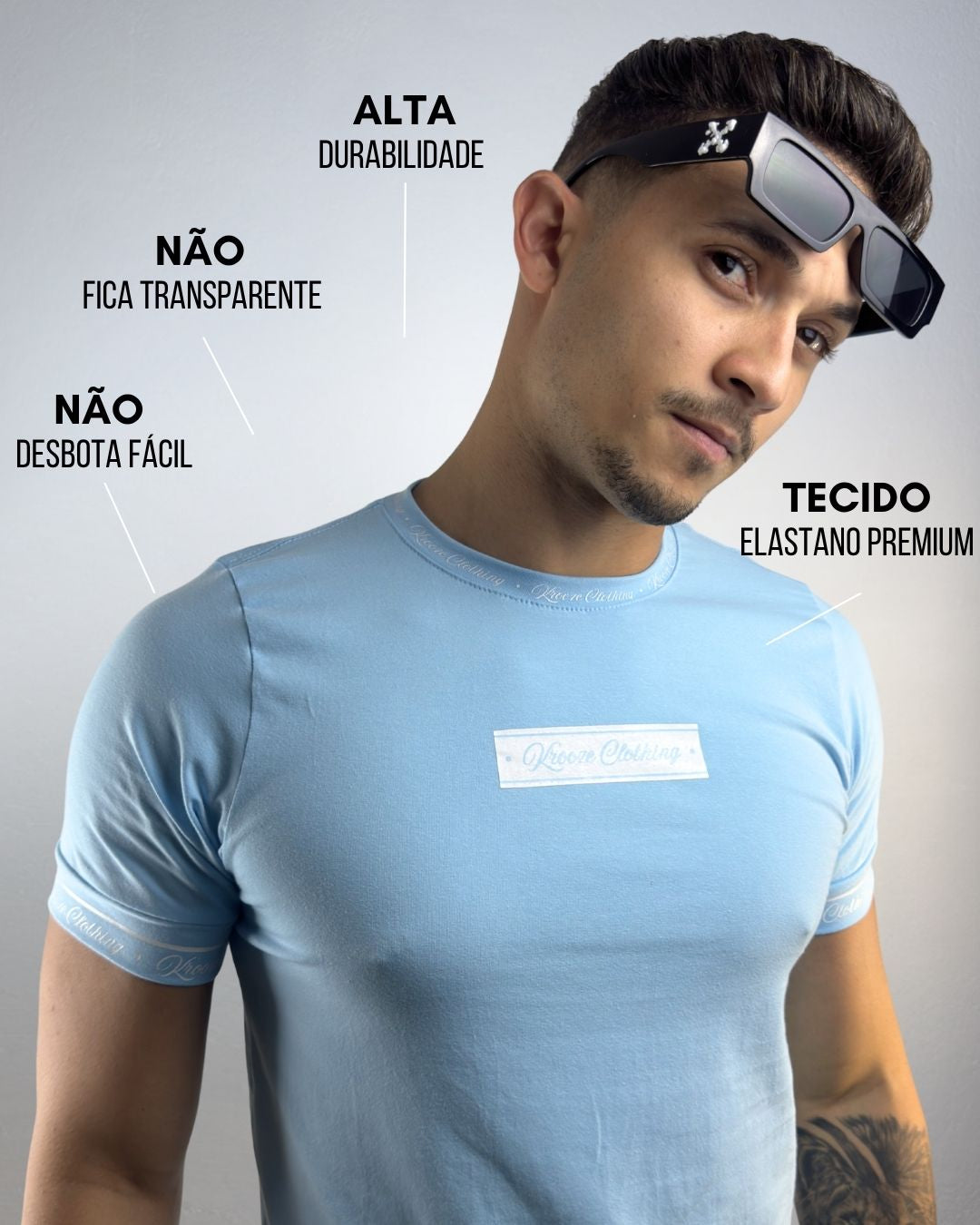Camiseta Longline Classic Azul Bebe