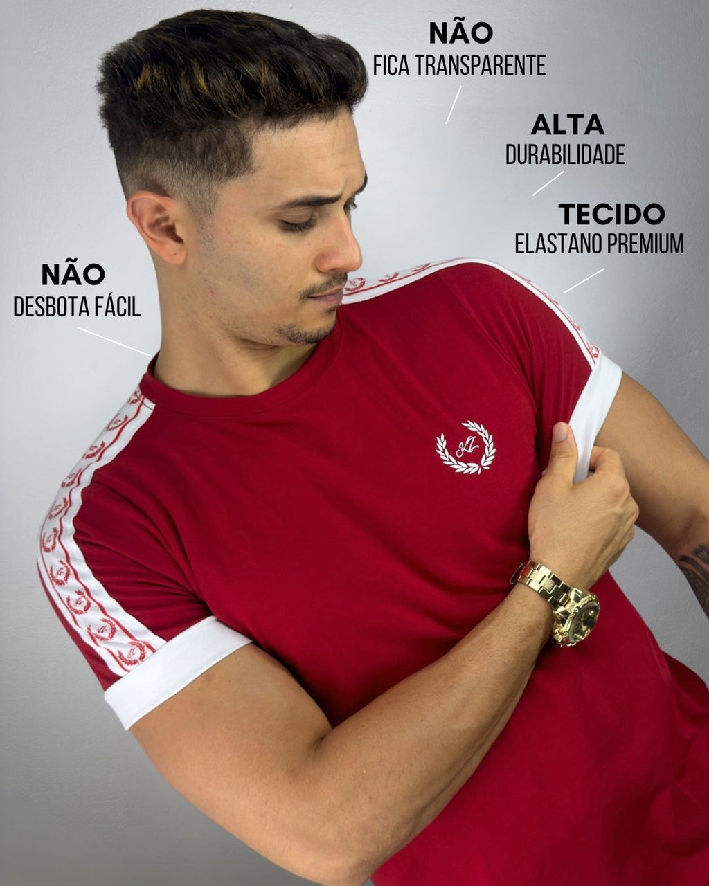 Camiseta Slim Ramos Vermelha
