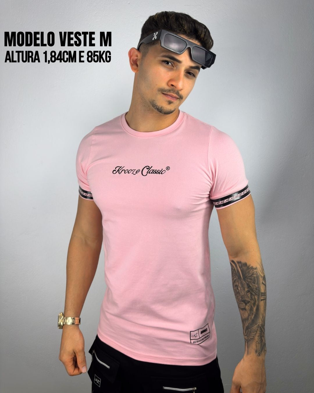 Camiseta Longline Timeless Rosa