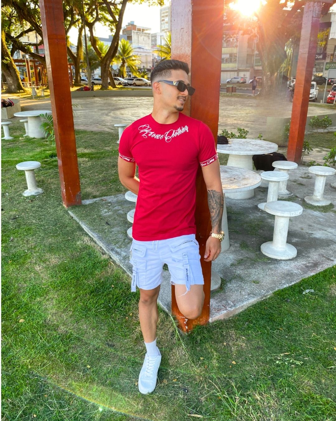 Camiseta Slim Fonte Vermelha